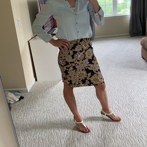 Loft Navy floral skirt